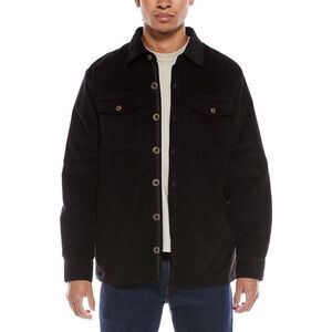 Stone Rose Mens  Washed Corduroy Overshirt, Black